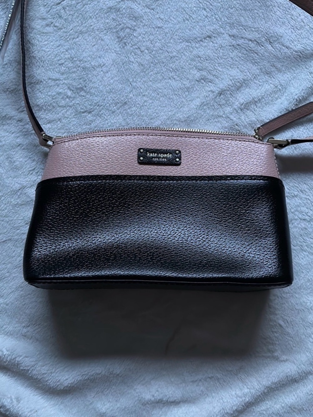 kate spade Pink and Black Pebbled Leather Crossbody